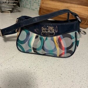 Coach Blue and Multicolor Shoulder Bag